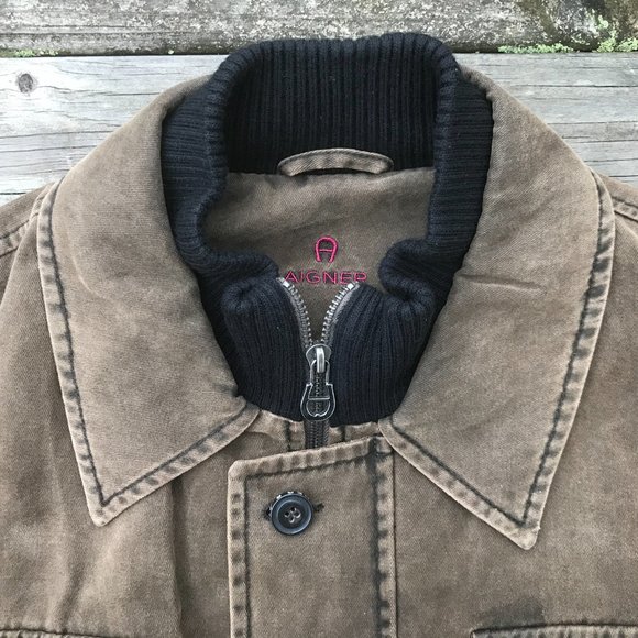 Aigner Men Jacket Brown Style in Italy Front Zippe - Picture 5 of 13